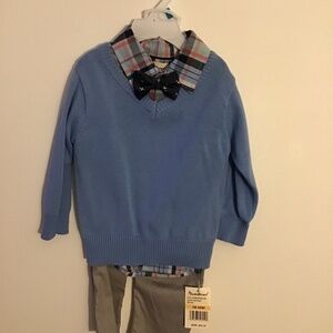 Toddler Boys 4 Piece Set (shirt, sweater, pants& tie)